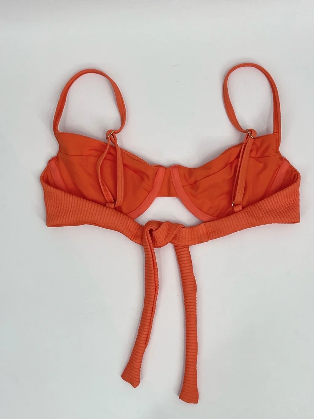 Monday Swimwear MAUI top Orange Ribbed Underwire S